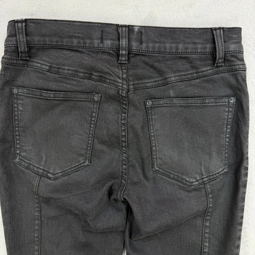 Free People Jeans Womens 26‎ Black Moto Stitch Skinny Denim Charcoal